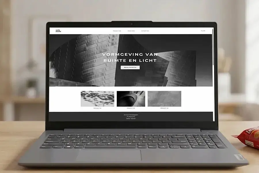 Website van Archi Studio, ontworpen door Vantrappen Digital