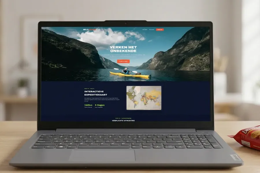 Website van Wildtrack Adventure, ontworpen door Vantrappen Digital